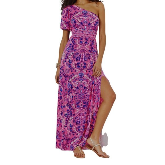 Lilly Pulitzer Dresses & Skirts - Lilly Pulitzer Solana One Shoulder Maxi Dress Size L BRAND NEW W/TAGS!